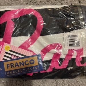Franco Collectibles Pink and Black Beach Towel